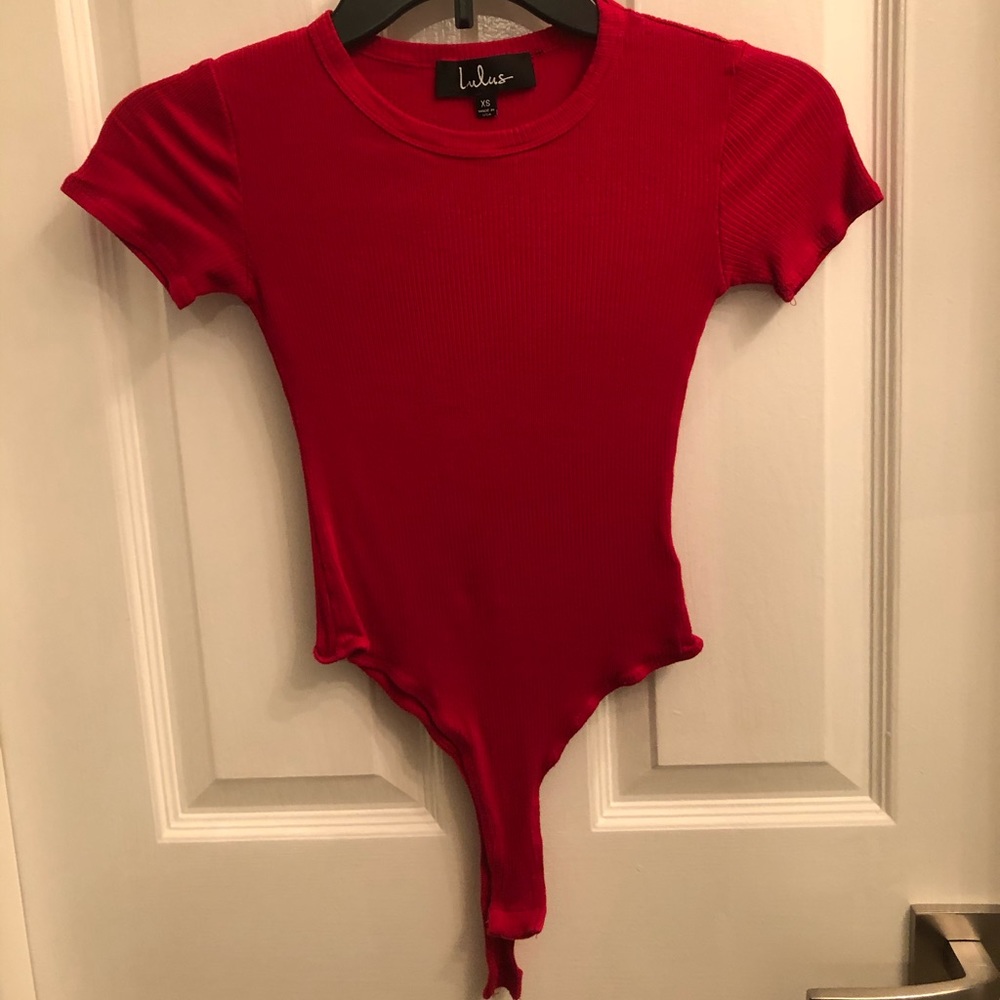 FIRE RED BODYSUIT - super stretchy & flattering